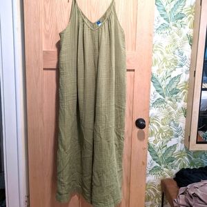 Linen blend overalls